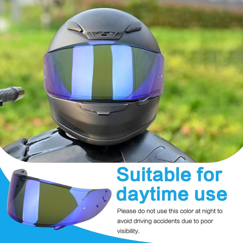 RIDLOG RF 1200Motorcycle Helmet Visor for RF-1200 CWR-1 Visors Replacement X14 Face Shield Replacement for RF-1200 CWR-1 X14 Z7 X-Spirit Tinted RF1200 Visors (Blue) - Image 2